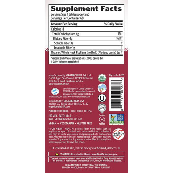 Organic Psyllium Whole Husk (68 serv) 340 g