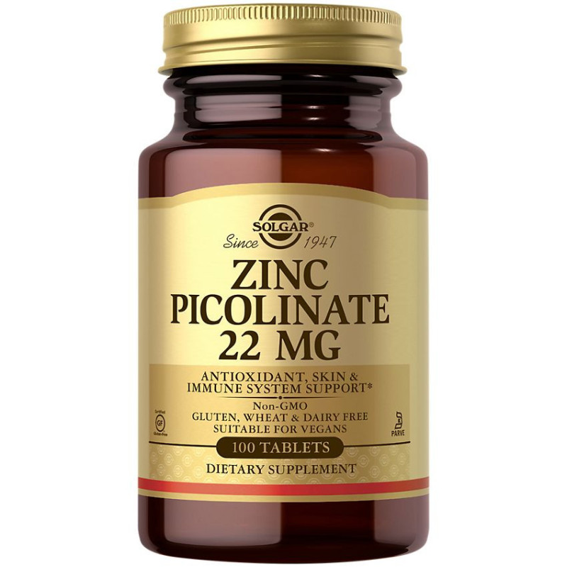 Solgar Zinc Picolinate 22 mg (100 tabs)