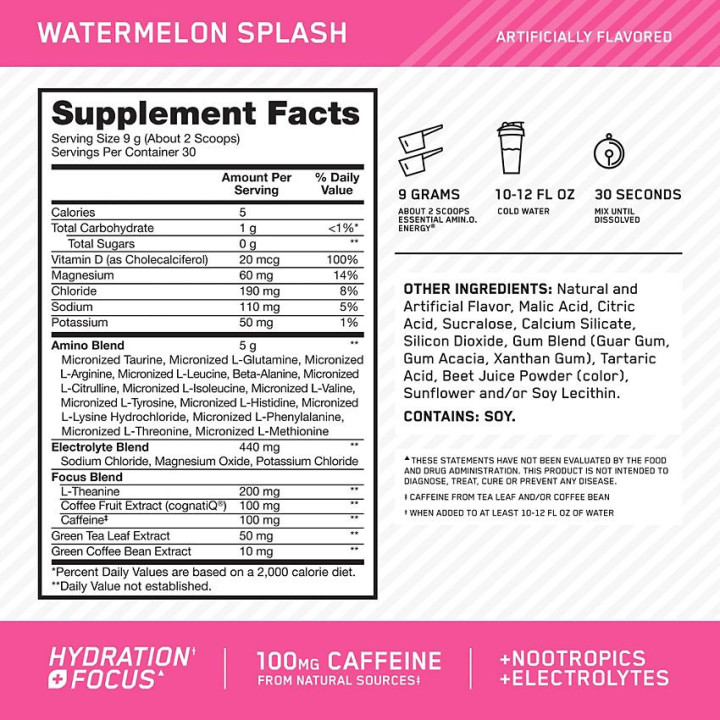 Amino Energy + Electrolytes Watermelon 5 g (30 serv)