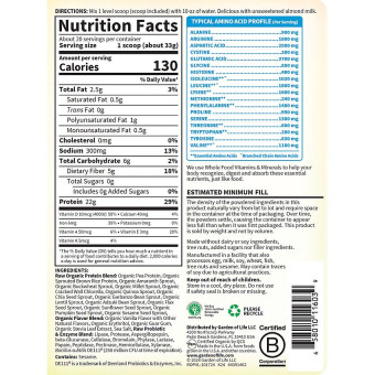 Raw Organic Plant Protein Vanilla (20 serv) 1.4 lb