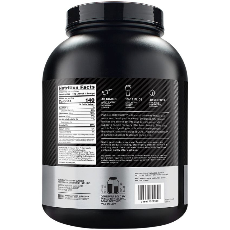 Platinum Hydro Whey Velocity Vanilla (40 serv) 3.5 lb