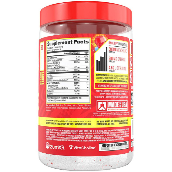 Ryse Loaded Pre-Workout Cherry Ring Pop (30 serv)