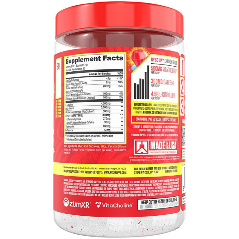 Ryse Loaded Pre-Workout Cherry Ring Pop (30 serv)