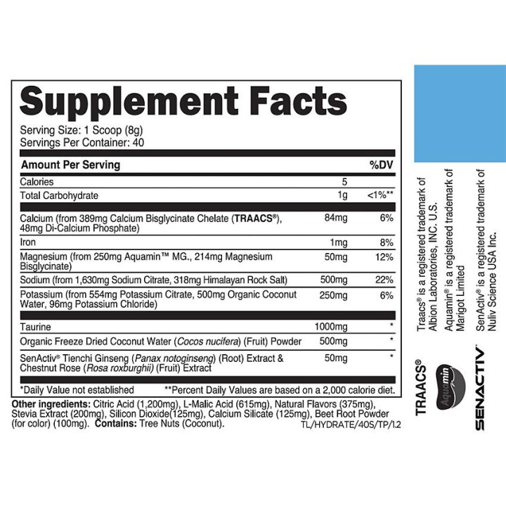 Hydrate Electrolyte Tropical Punch (40 serv) 0.69 lb