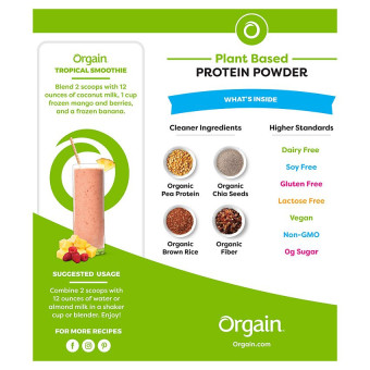 Orgain Vegan Protein Vanilla Bean 2.03 lbs (20 serv)