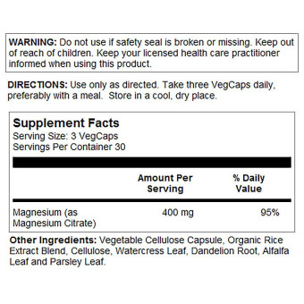 Solaray Magnesium Citrate 400 mg (90 caps)