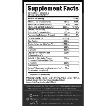 Bulk Black Elite Pre-Training Blueberry Pomegranate (30 Serv) 1.40 lbs