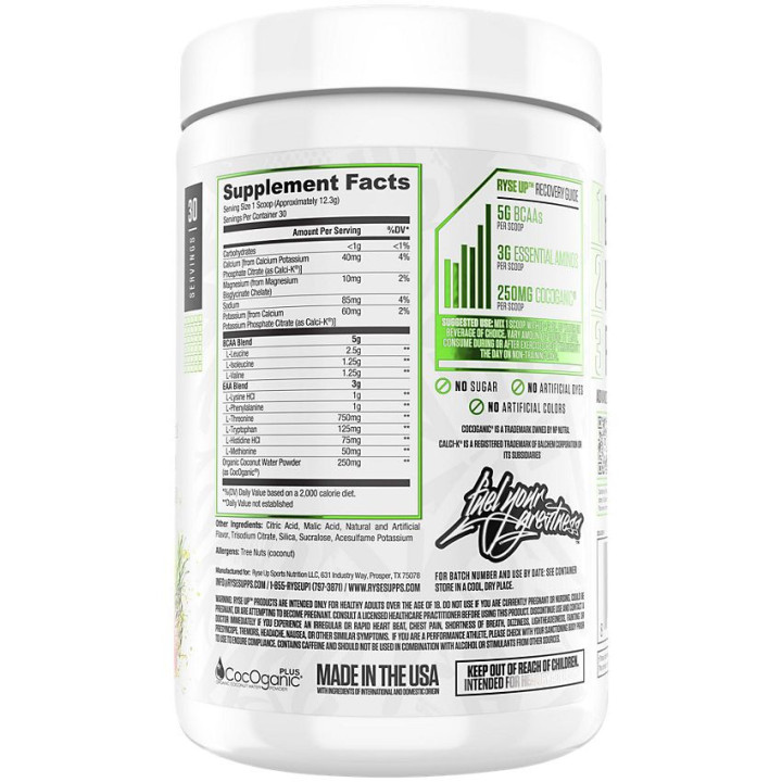 Ryse BCAA + EAA Supports Hydration Strawberry Pineapple (30 serv)