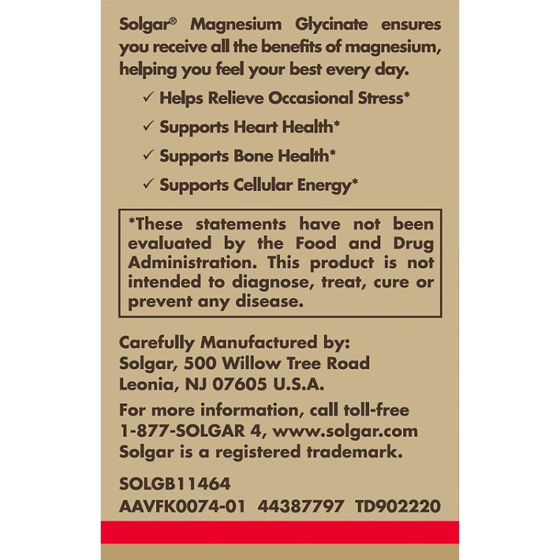 Solgar Magnesium Glycinate 120 MG (90 veg caps)