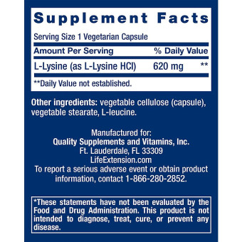 L-Lysine 620 mg (100 veg cap)
