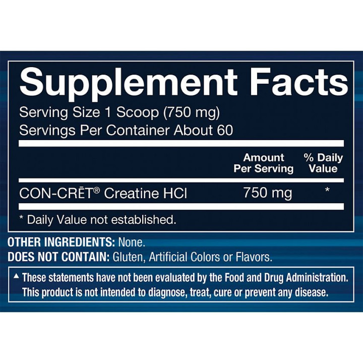 BodyTech Creatine HCL 750 mg Powder (60 serv)