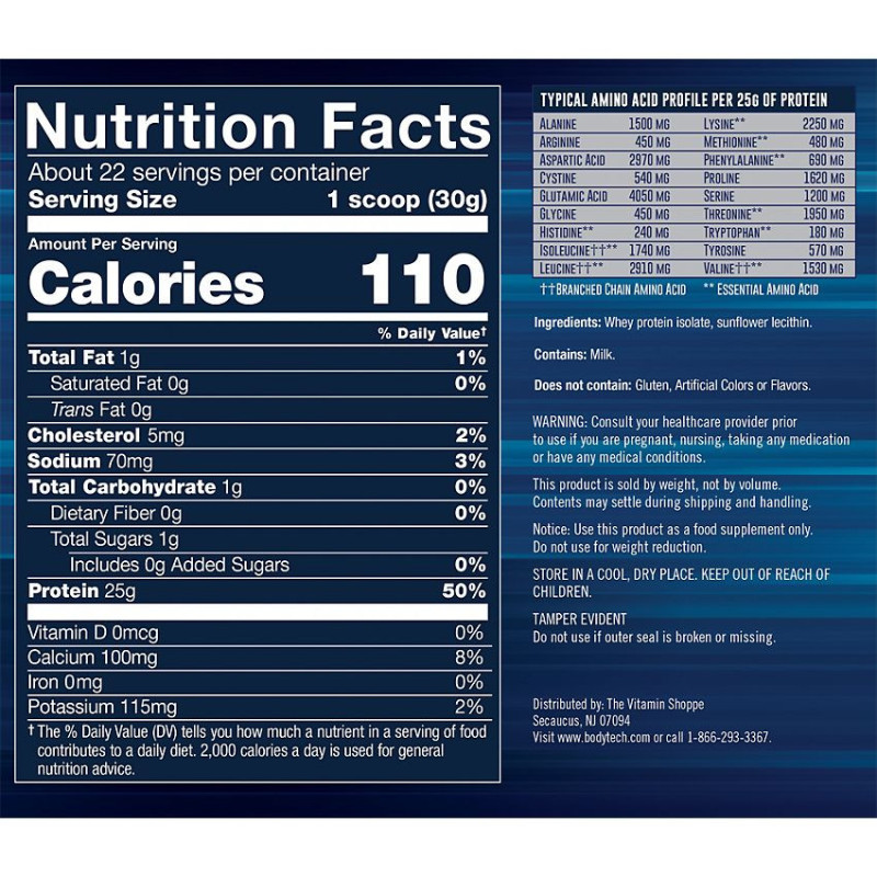 Whey Protein Isolate Unflavored (22 serv) 1.5 lb
