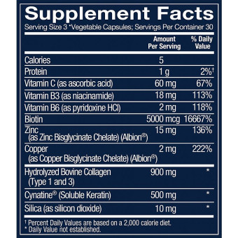 Vthrive Advanced Keratin Hair Skin Nails w/ Biotin & Collagen (90 veg cap)