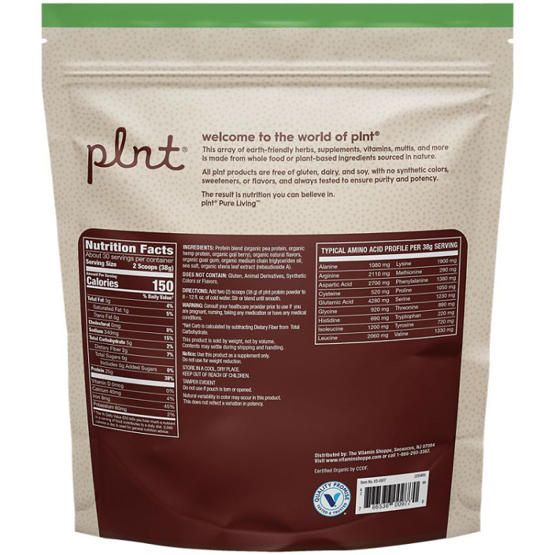 Plnt Organic Protein Vanilla (30 serv) 2.51 lb