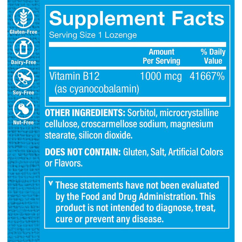 Vitamina B12 1000 mcg (300 Sublingual)