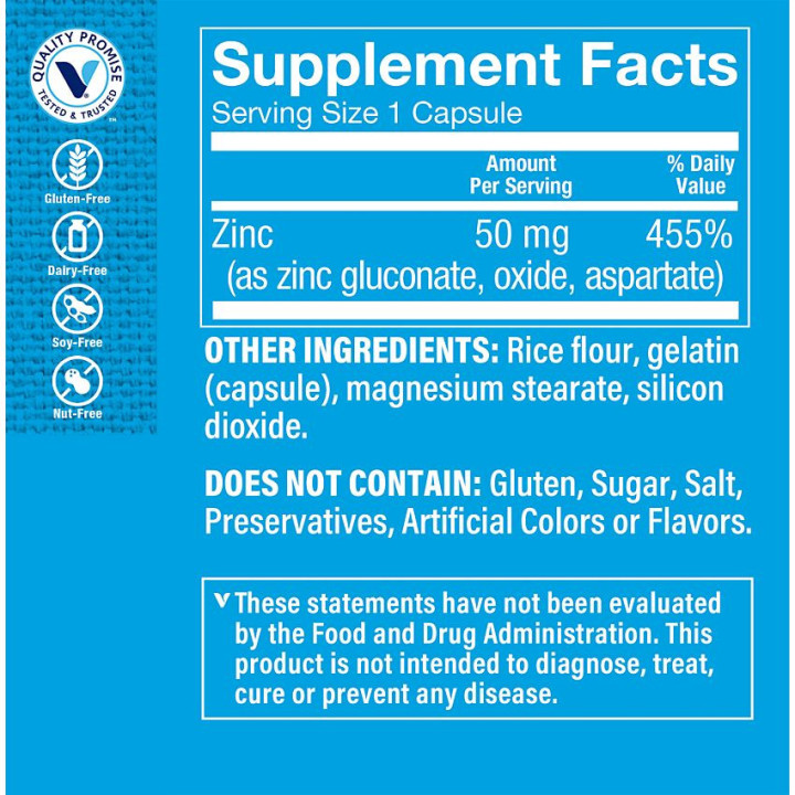 Zinc 50 mg (100 cap)