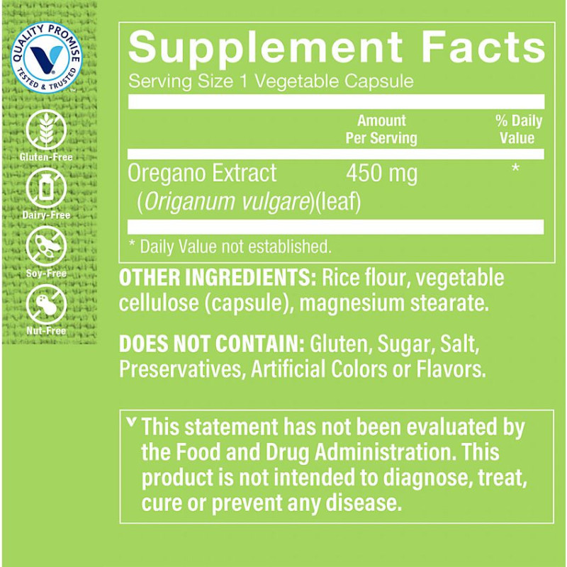 Oregano Extract 450 mg (100 veg cap)