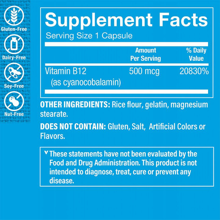 Vitamina B12 500 mcg (300 cap)