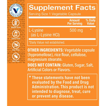 L-Lysine 500 mg (100 cap)