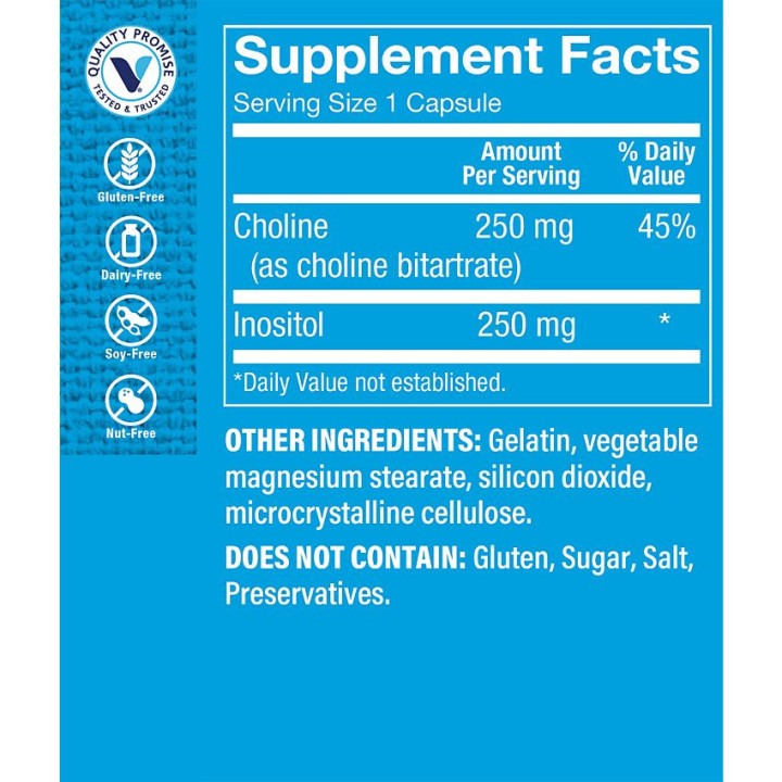 Choline & Inositol 500 mg (100 cap)