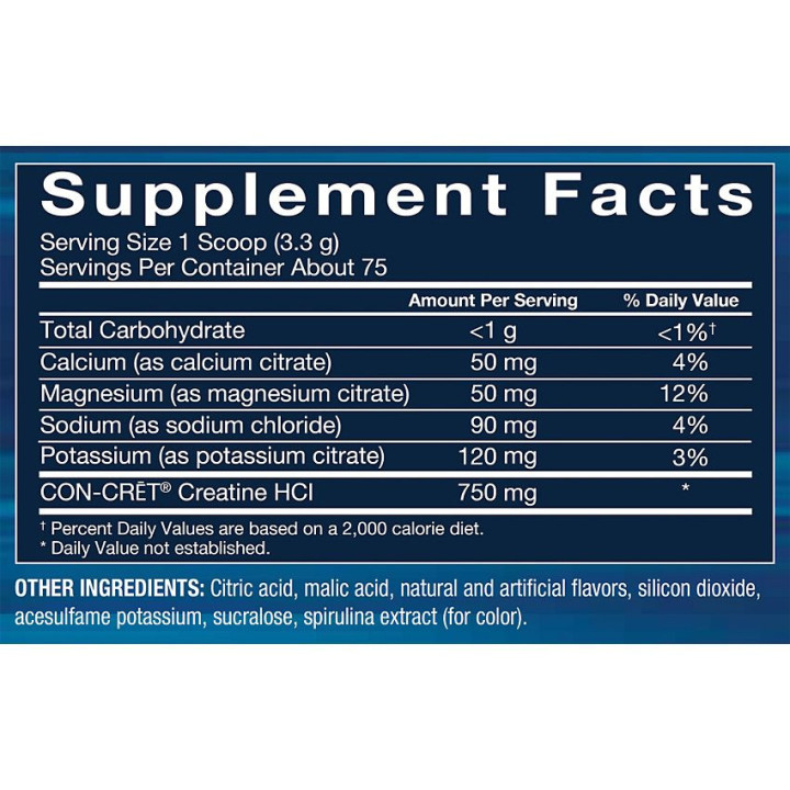 Creatine HCl 750 mg with Electrolytes Rocket Pop (75 serv)