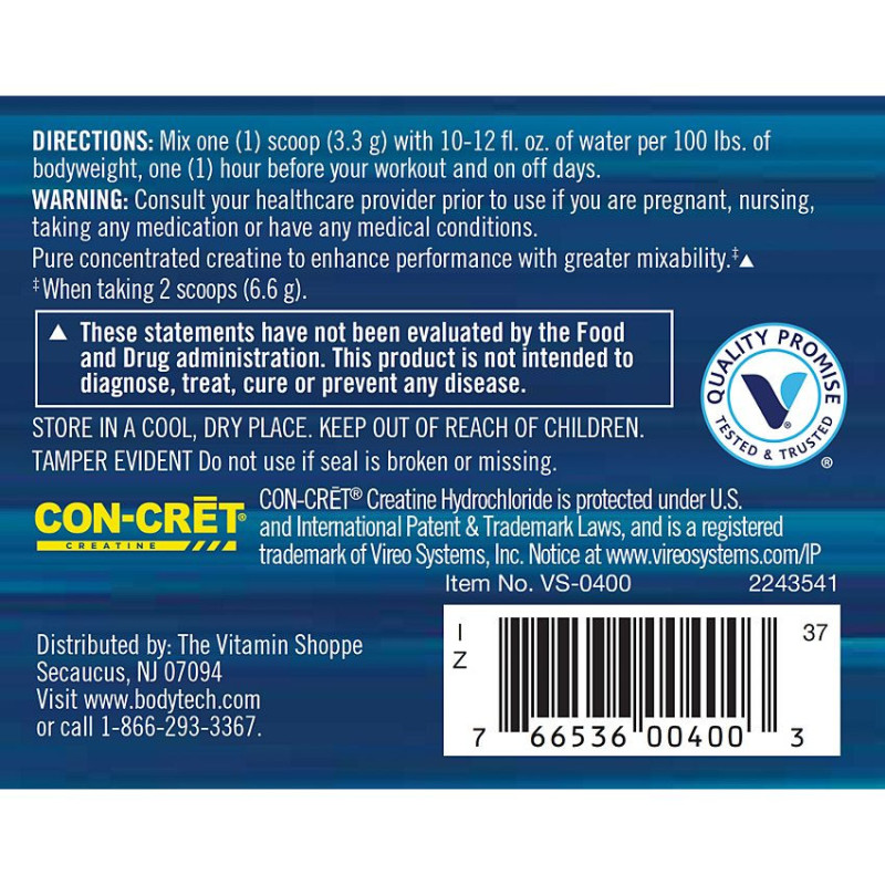 Creatine HCl 750 mg with Electrolytes Rocket Pop (75 serv)