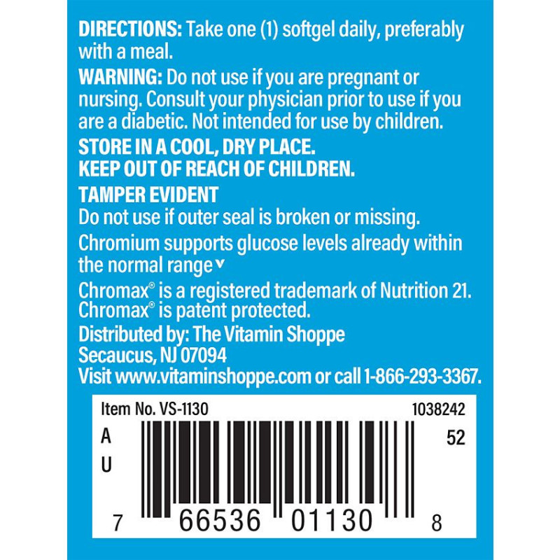 Chromax Chromium Picolinate 200 mcg (100 soft)