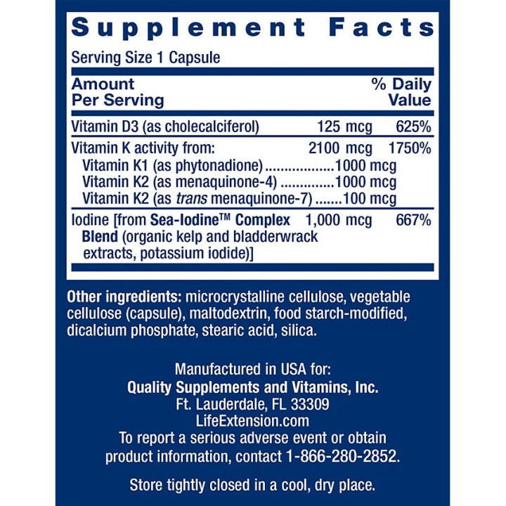 Vitamins D & K with Sea Iodine (60 cap)