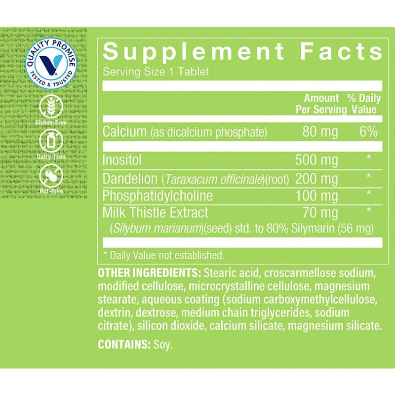 Liver Support w/ Milk Thistle 70 mg (100 tab)