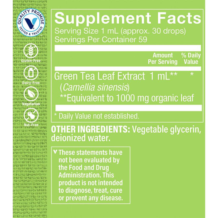 Green Tea Extract Organic Alcohol Free 1000 mg (2 fl oz)