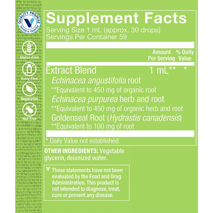 Echinacea Goldenseal Extract Organic Alcohol Free (2 fl oz)
