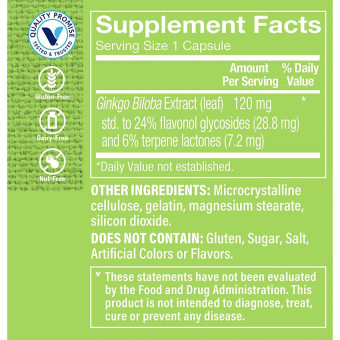 Ginkgo Biloba Extract 120 mg (120 cap)