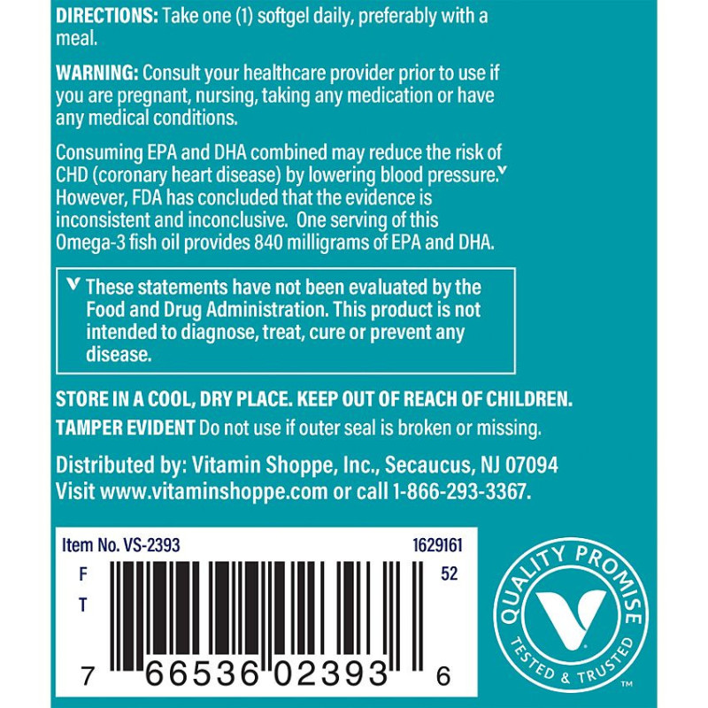 Omega-3 Fish Oil EPA DHA 840 mg (60 soft)