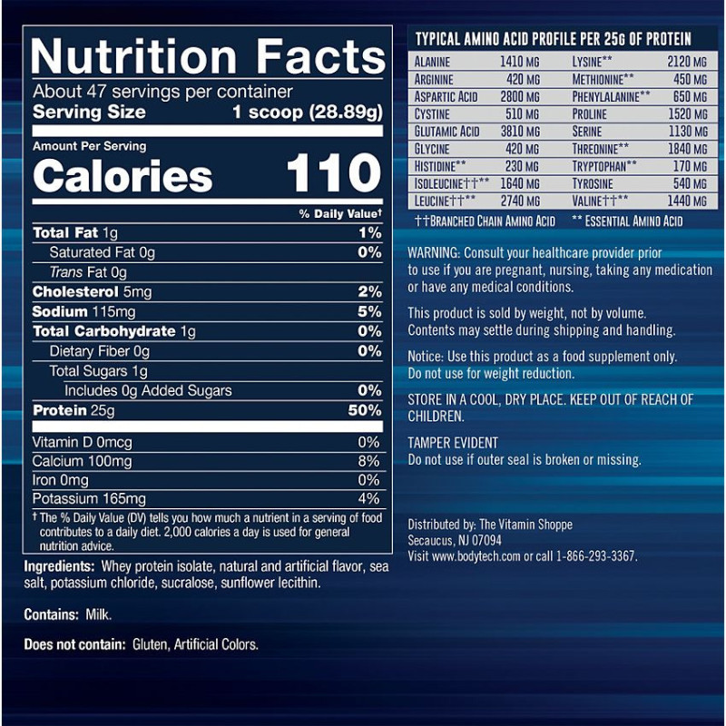 Whey Protein Isolate French Vanilla (47 serv) 3 lb