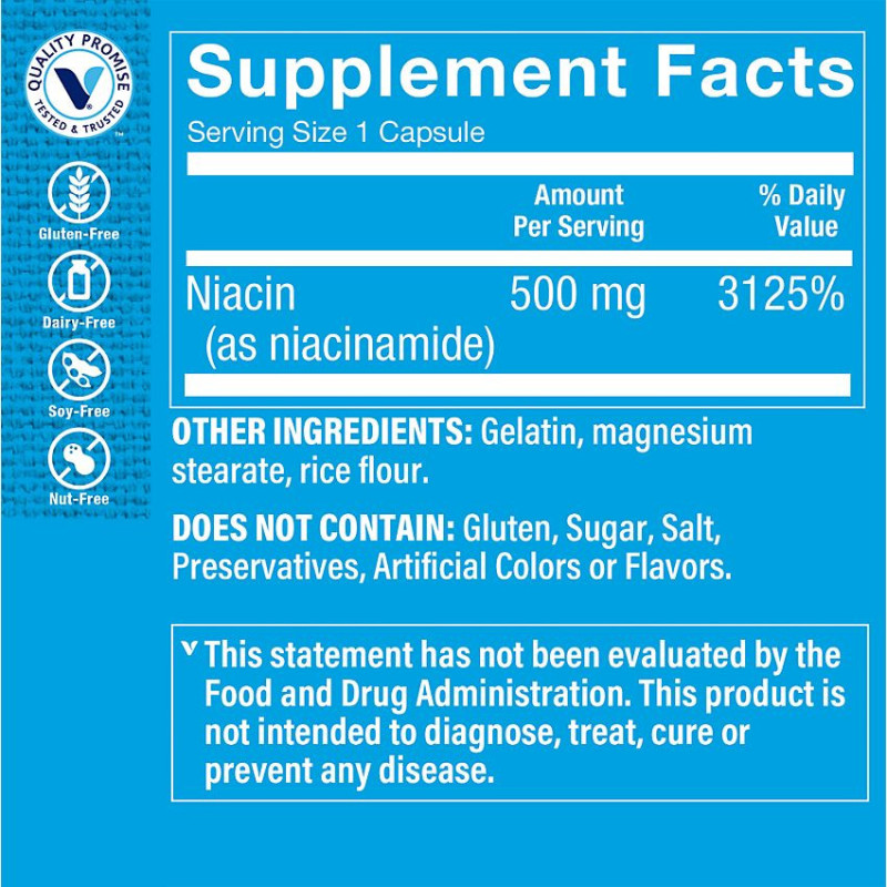 Niacinamide Vitamina B3 500 mg (100 cap)