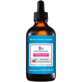 Liquid Vitamina B12 w/ Folic Acid Raspberry (4 fl oz)