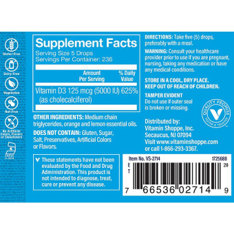 Liquid Vitamina D3 5000 UI Citrus (1 fl oz)