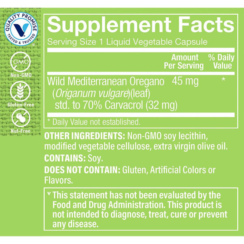 Super Strength Oil of Oregano 45 mg (120 veg cap)