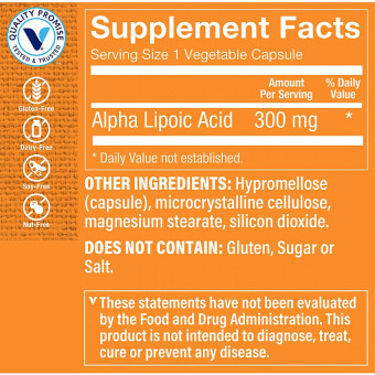 Alpha Lipoic Acid 300 mg (180 Veg Cap)