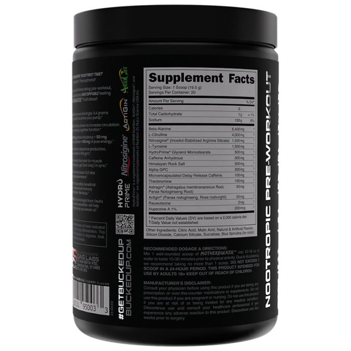 Mother Bucker Pre-Workout Rocket Pop (20 serv)