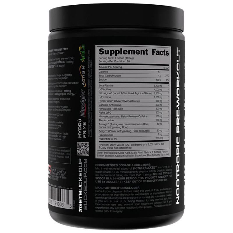 Mother Bucker Pre-Workout Rocket Pop (20 serv)
