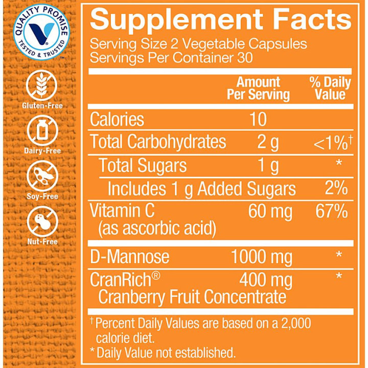 Cranberry w/ D-Mannose (60 veg cap)