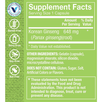 Korean Ginseng 648 mg (60 cap)