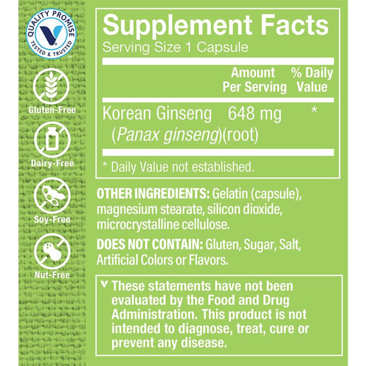 Korean Ginseng 648 mg (60 cap)