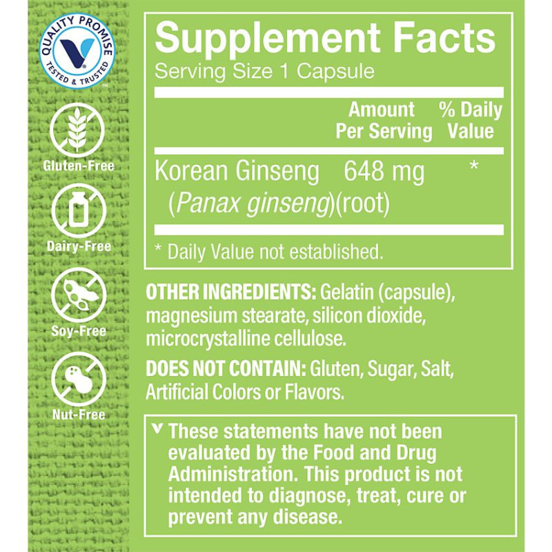 Korean Ginseng 648 mg (60 cap)