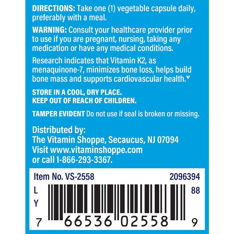 Vitamina K2 100 mcg (90 veg cap)