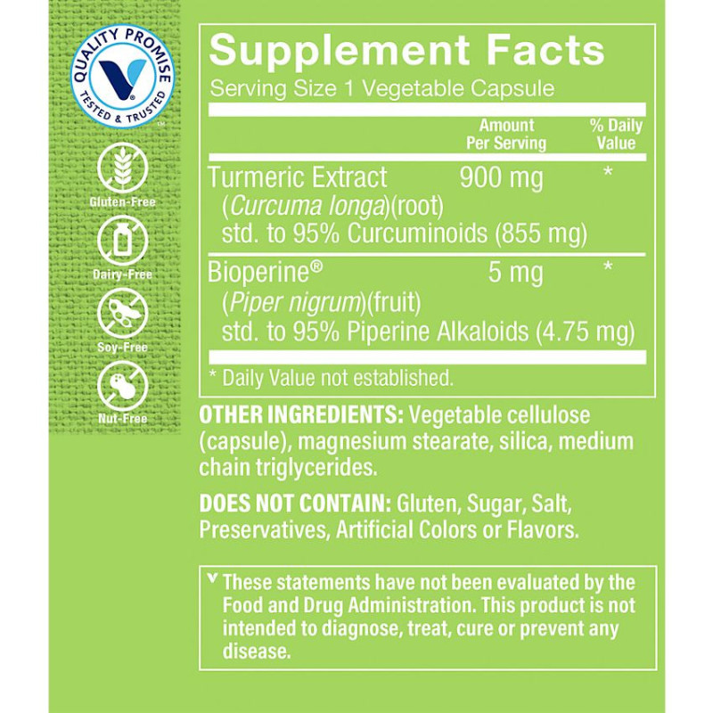 Triple Strength Turmeric w/ Curcumin 900 mg (120 Veg Cap)