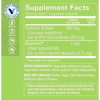 Triple Strength Turmeric w/ Curcumin 900 mg (60 veg cap)