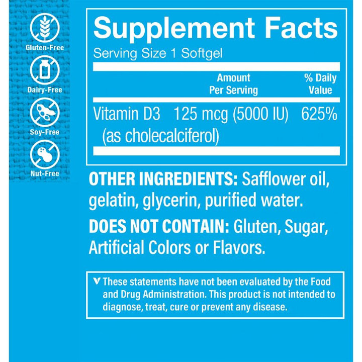 Vitamina D3 5000 UI (200 soft)