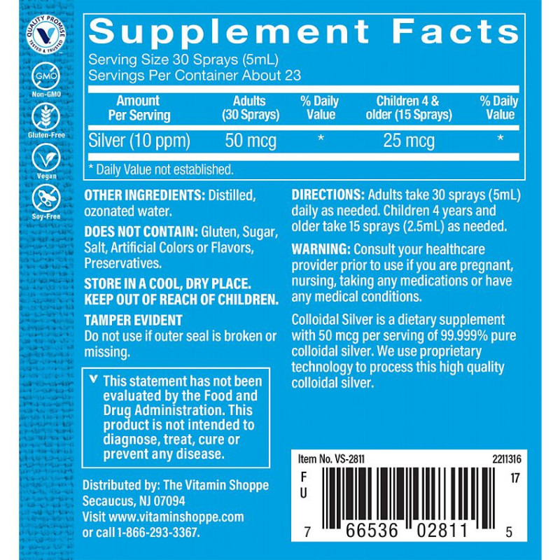 Colloidal Silver Spray 10 ppm (4 fl oz)